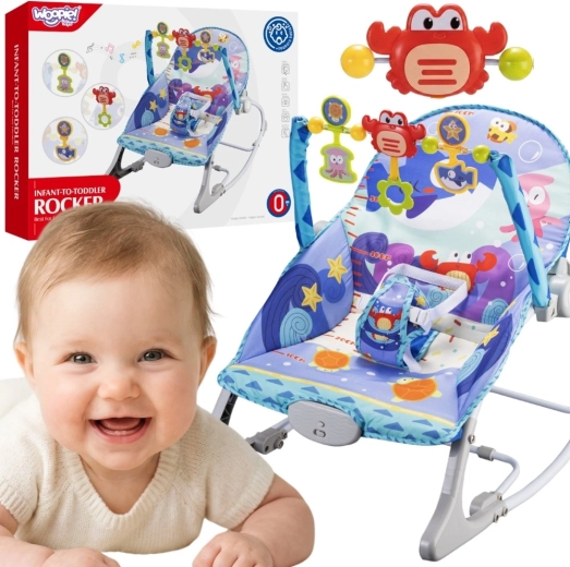 Woopie Baby transat balançoire et bouncer vibrant 2-en-1 crabe