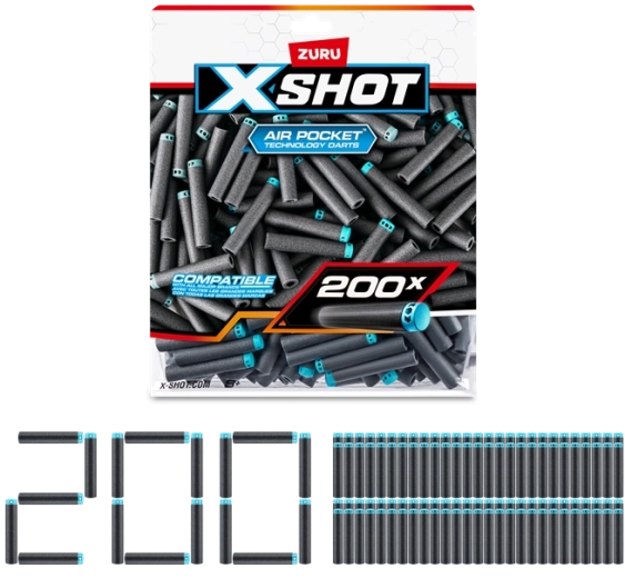 ZURU X-SHOT lot de 200 fléchettes de rechange