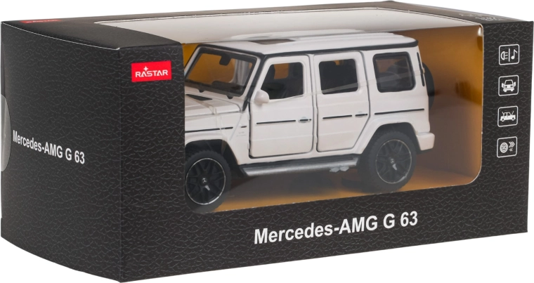 Modèle réduit métallique Mercedes-AMG G 63 avec son, blanc, RASTAR