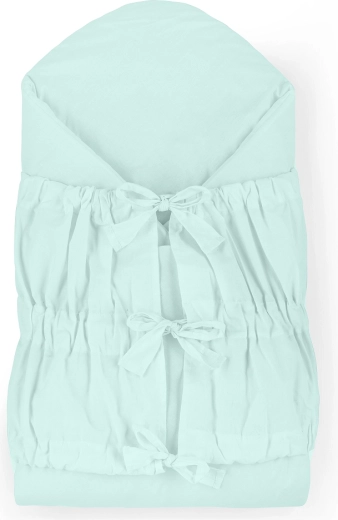 Petite&Mars couverture d’emmaillotage à lacets Nurse avec insert en coco Frosted Mint 75 × 75 cm
