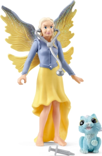 Schleich Bayala soins magiques aux animaux – elfe Sera et chaton ailé, POCKET SET