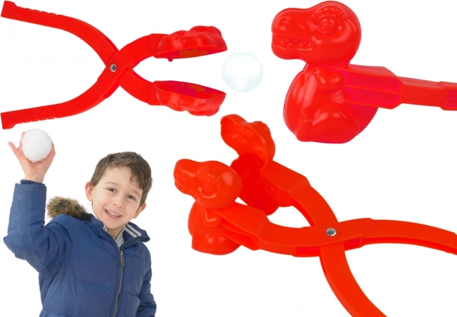 Fabriqueur de boules de neige dinosaure rouge