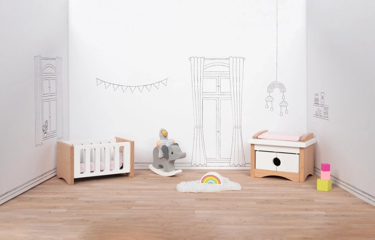 Ensemble de meubles pour chambre d’enfant pour maison de poupée goki