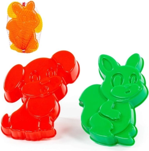 Moules à sable écureuil et petit chien