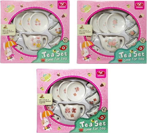 Service à thé en porcelaine pour enfants avec fleurs ou papillons
