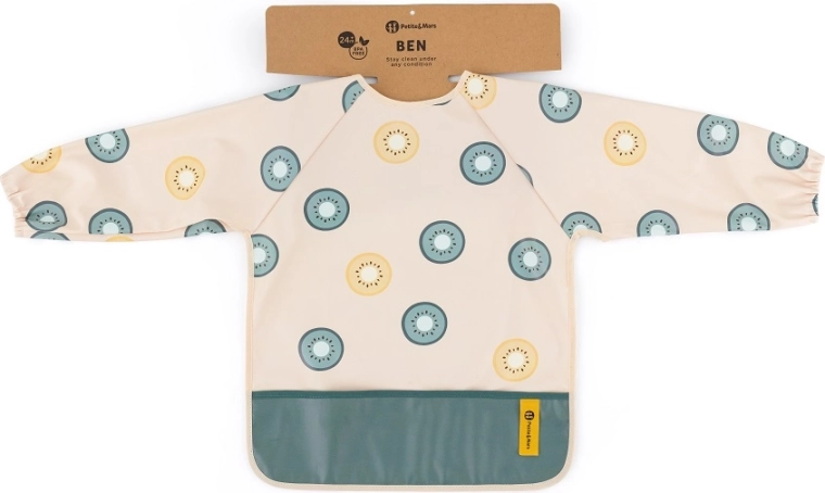 Petite&Mars bavoir à manches longues Ben green kiwi