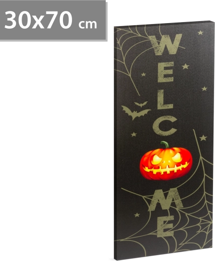 Tableau LED d’Halloween mural avec inscription Welcome
