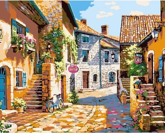 Norimpex peinture diamant – Ruelle en pierre en Italie 30 × 40 cm