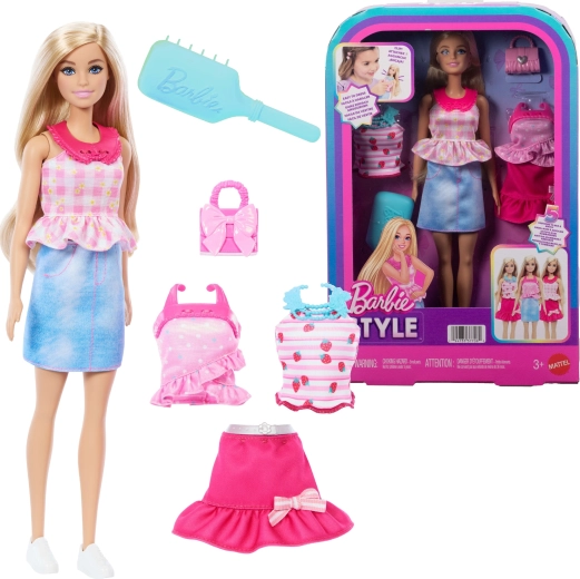 Poupée de mode Mattel Barbie Style avec ensemble de vêtements et d’accessoires