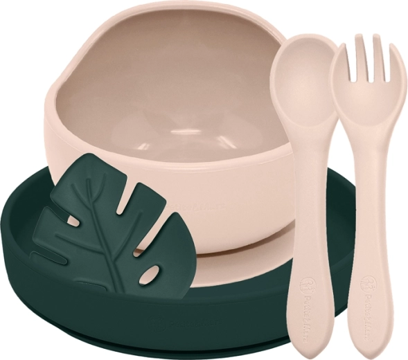 Petite&Mars set repas en silicone Take&Match 4 pcs desert sand / misty green (6m+)