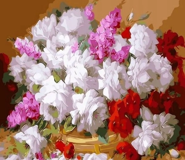 Norimpex Peinture par numéros Belle composition florale 40 × 50 cm