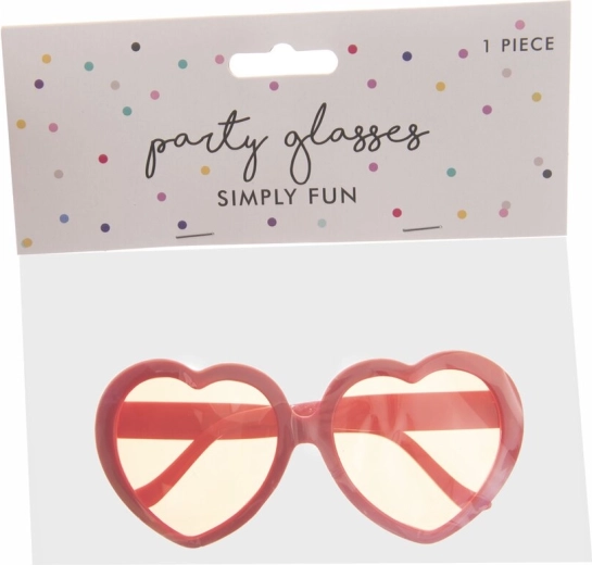 Lunettes de fête rouges en forme de cœur