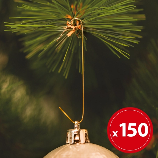 Crochets dorés pour décorations de Noël – 150 pièces