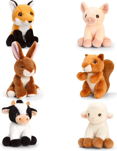 Keeleco animaux de ferme de collection 14 cm – lot de 6 peluches