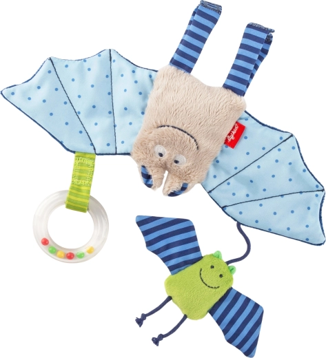 Sigikid – jouet d’éveil à suspendre chauves-souris avec hochet et couineur
