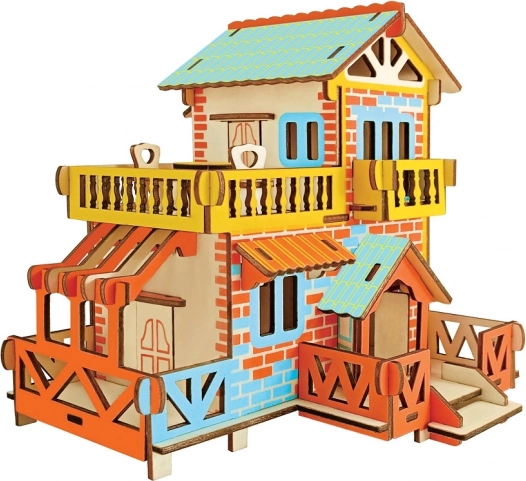 Woodcraft puzzle 3D en bois chalet de campagne