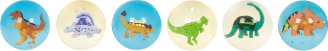 GOKI balle rebondissante avec dinosaures 3D (assortiment de couleurs)
