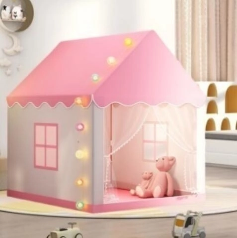 Tente enfant rose en forme de maisonnette