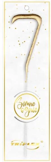 Cierge étincelant numéro 7 doré 16,5 cm