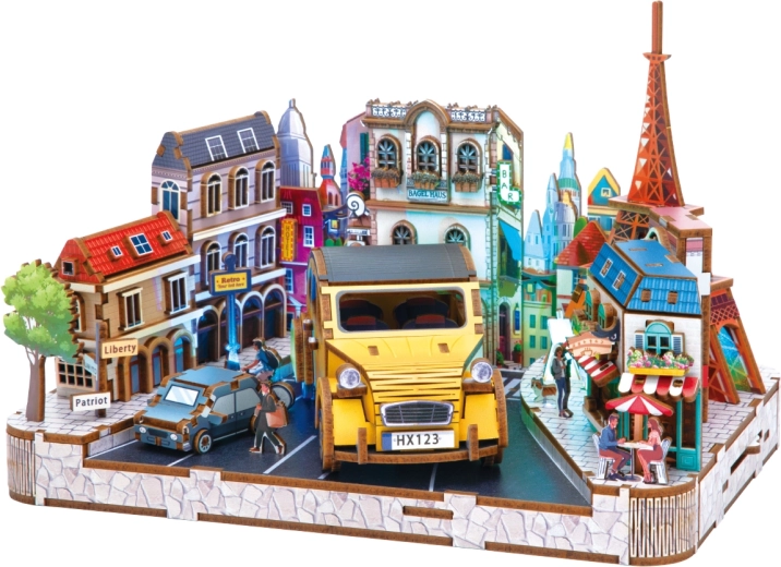 2Kids Toys puzzle 3D en bois miniature de ville européenne - 1 pièce