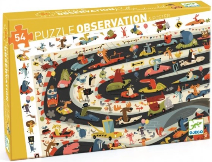 Puzzle d’observation DJECO Rallye, 54 pièces