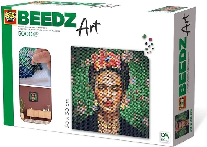 SES BEEDZ Art perles à repasser Frida Kahlo (30 × 30 cm)