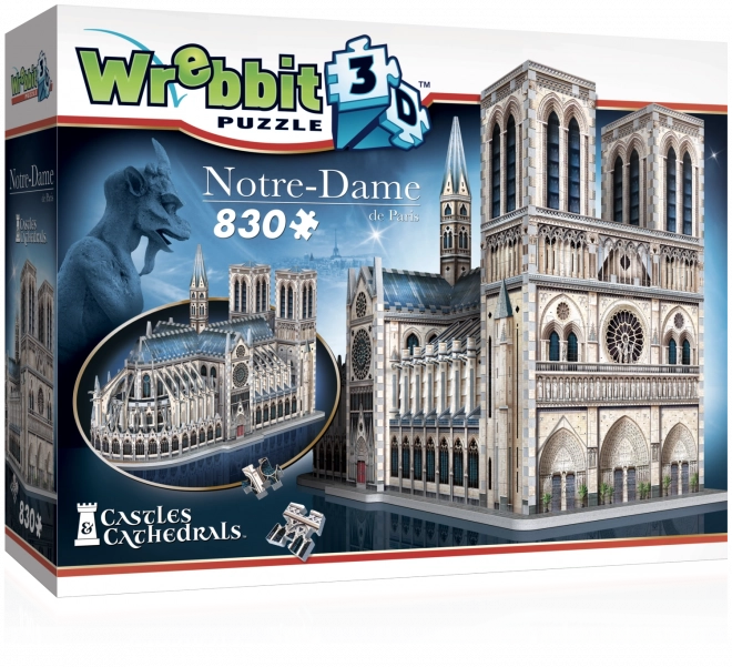 Puzzle 3D cathédrale Notre-Dame par WREBBIT, 830 pièces