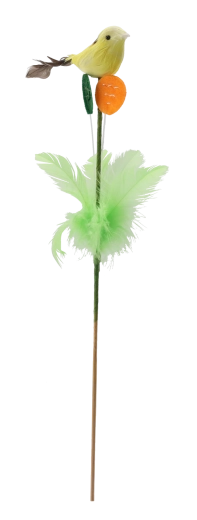 Décoration de Pâques sur pic – oiseau avec petites plumes 30 cm (assortiment de couleurs)