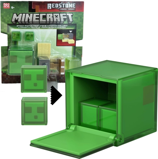 Mattel Minecraft set de figurines : piège chargé à la redstone avec piston collant