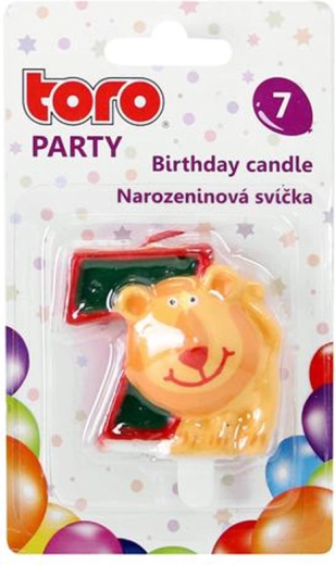 Bougie d’anniversaire chiffre 7 avec lion TORO 5 cm