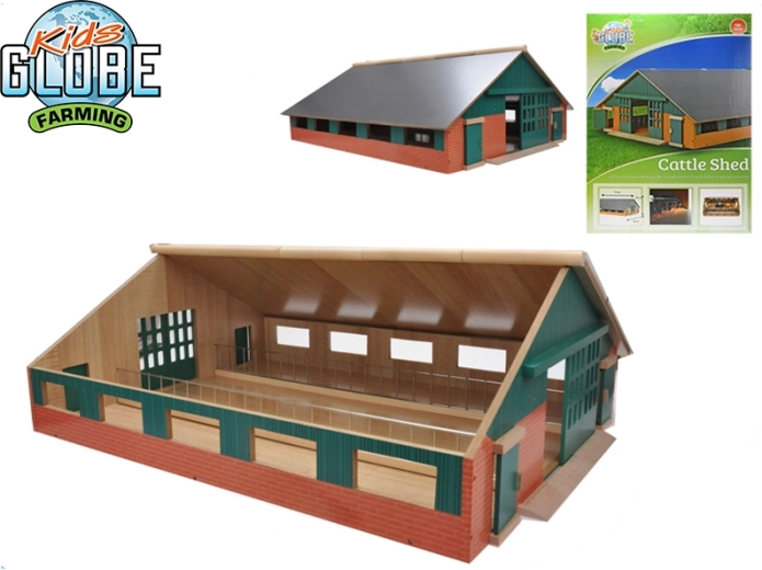 Kids Globe Farming ferme en bois pour chevaux 1:32