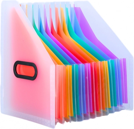 Organisateur de feuilles pion pour documents avec onglets colorés et pochettes A4
