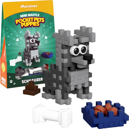 Jeu de construction Mini Waffle Pocket Pets – chiot schnauzer