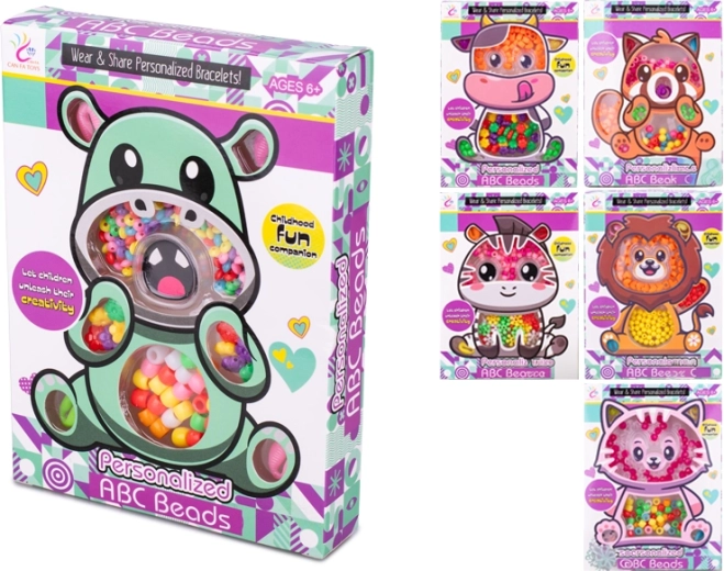 Set de perles à enfiler avec des animaux pour enfants