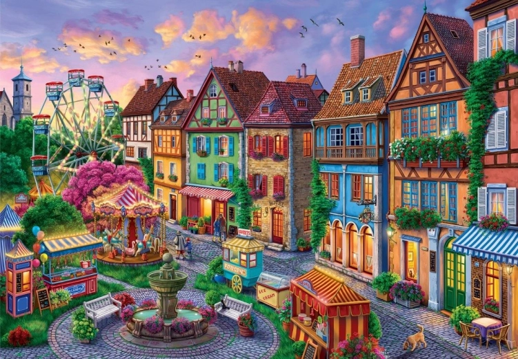 Puzzle Parc d’attractions en ville 1000 pièces BLUEBIRD
