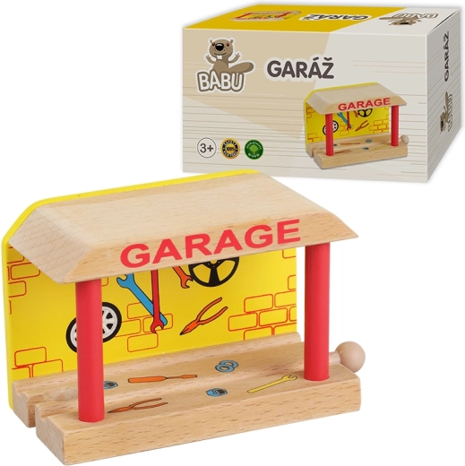 Babu garage en bois pour petits trains