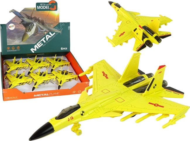 Avion de chasse à friction jaune 1:72