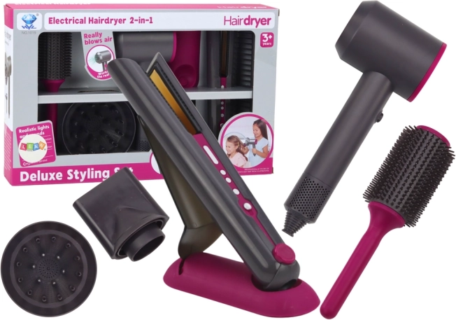 Ensemble de coiffure pour enfants avec sèche-cheveux et lisseur à cheveux