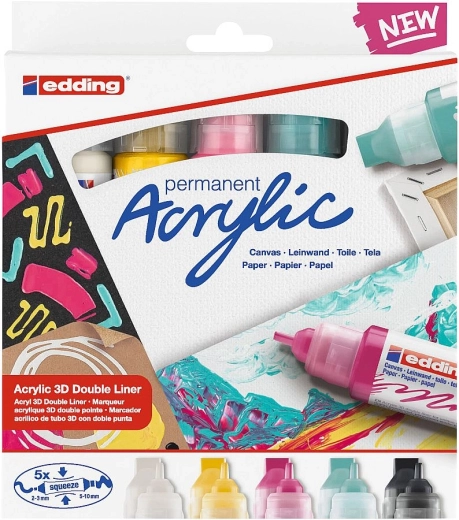 Set acrylique 3D Edding 5400 Modern Basic, 5 pcs