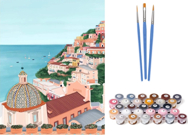 Norimpex Peinture par numéros – Petite ville côtière 40 × 50 cm