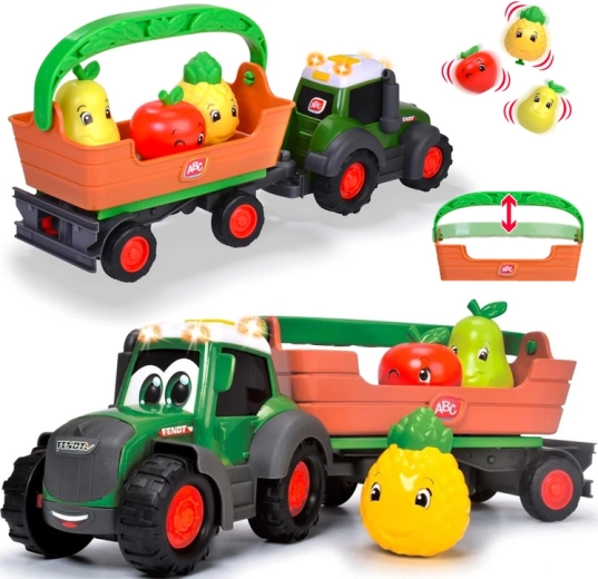 Tracteur interactif Fendt avec remorque amovible et fruits