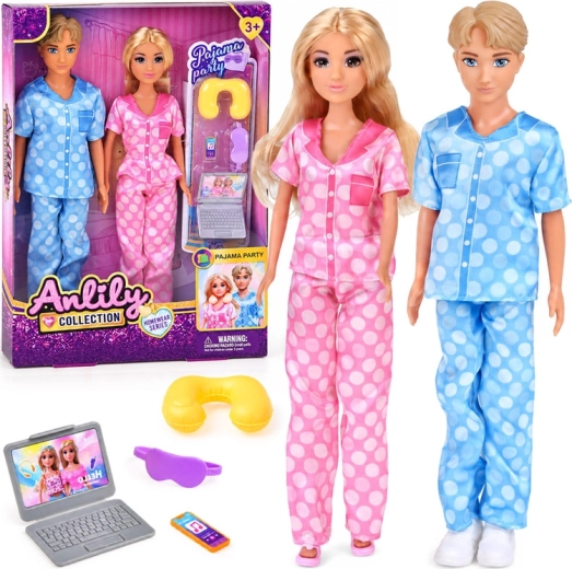 Ensemble de poupées Anlily pour soirée pyjama avec accessoires