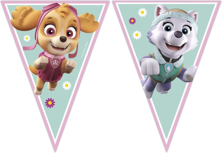Guirlande Paw Patrol avec fanions Skye et Everest (9 fanions) - 1 pièce