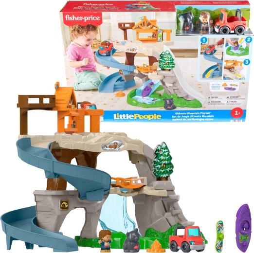 Fisher-Price Little People grande aventure en montagne – set de jeu avec piste et toboggan