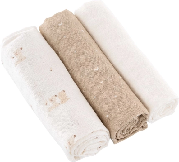 Träumeland langes en tissu Hop Hop Bunny Beige 80 × 80 cm (3 pièces)