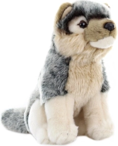 Loup en peluche assis 20 cm
