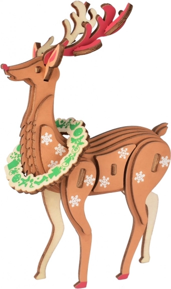 puzzle 3D en bois renne de Noël