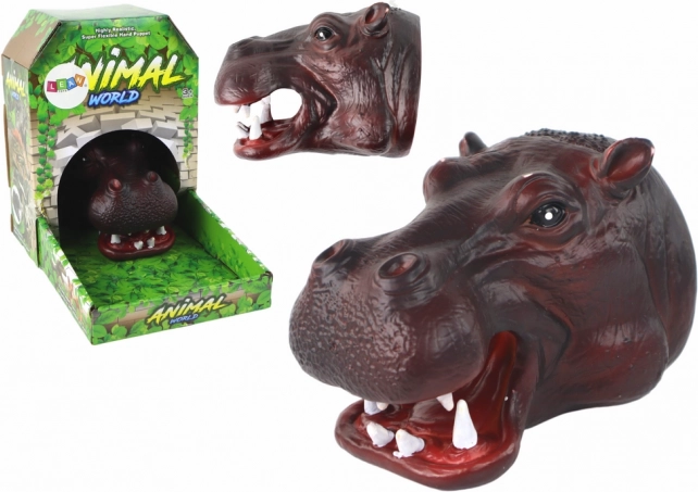 Marionnette à main hippopotame en peluche