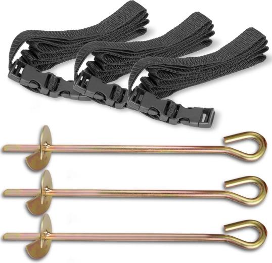 Neo-Sport kit d’ancrage pour fixer un trampoline de jardin, 3 pièces