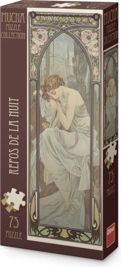 Puzzle panoramique Dino Alfons Mucha – Repos de la nuit (75 pièces)